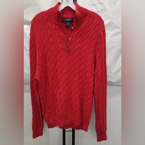 New Brooks Brothers Pima Cotton Quarter Zip Fuchsia Red Pink Sweater SZ Medium *